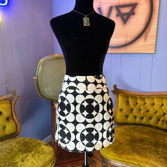 Vintage 90s/Y2K Moda International Geometric Mod Mini Skirt - Picture 1 of 7